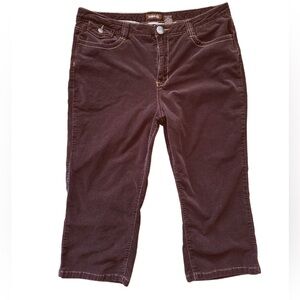 Y2K Brown Zana Di Corduroy Crop Capri Pants